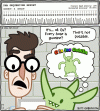 A DNA Sequencing report shows that all the base pairs in Butt Goblin's DNA are Gs (no A, T, or Cs) with a 99.997% accuracy rating. [Dr. Snodgrass]: It's... all Gs? Every base is guanine? That's not possible. [Butt Goblin, thinking]: G is for Goblin [this comic is animated, with Butt Goblin dancing in his mind]